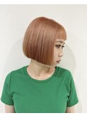 シャーベットオレンジミニボブ_アースカラー_ツートンカラー