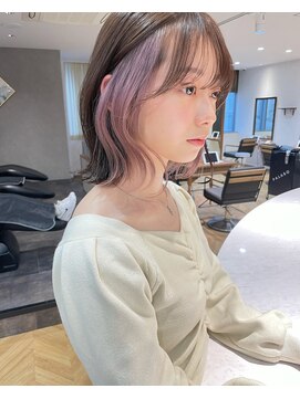 ロンド レア 天神大名店(Lond Le’a) ダブルカラー/インナーカラー/イヤリングカラー/顔まわり/ボブ