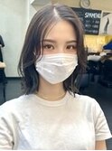 くびれヘア/前髪なしボブ/外ハネボブ/韓国風ボブ/暗髪ヘア