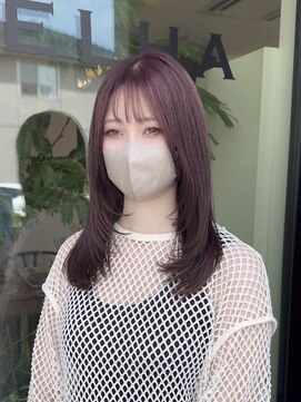 シェルハ(SHELHA) ザクザクレイヤーカット ラベンダーグレージュ ブリーチ 透明感