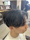 センターパート ニュアンスパーマ