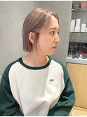 切りっぱなしショートボブ/バイオレットベージュ