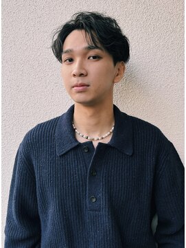 レジュアル(RESSUAL) ダークアッシュニュアンスパーマ韓国マッシュスペインカール