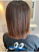 切りっぱなしボブ×シルクストレートパーマ
