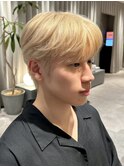 韓国ヘアシースルーマッシュ/ホワイトミルクティーハイトーン