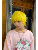 マニア(mania.)&nbsp;メンズハイトーンビビットイエローメンズハイブリーチ韓国風