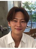 ニュアンスサーフ・フェザーパーマ・ミックスしたショートセンタ