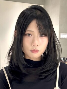 テクネ 天神大名(techne) 天神大名今泉ミディアムレイヤー韓国風くびれ巻き小顔透明感ヘア