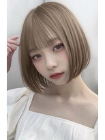 ユーフォリア エヌ 池袋サンシャイン通り店(Euphoria +n)&nbsp;ミルクティーニュアンスカラー×王道前下がりボブ