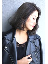 ラエティス(Laetus)&nbsp;縮毛矯正×あご下ボブ×ネイビーブルー/暗髪/黒髪/髪質改善