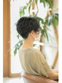 刈上げマッシュショート×スパイラルミックスパーマ