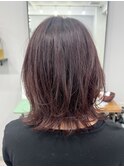 外ハネレイヤーボブ×ブロッサムカラー