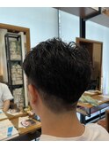 刈り上げツーブロックビジネススタイルアップバング手稲