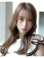 オーシャントーキョー サニー 原宿(OCEAN TOKYO Sunny)&nbsp;レイヤーカット　デザインカラー　オリーブベージュ　韓国ヘア