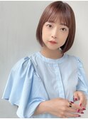 ベース顔◎小顔見え大人ボブ*ナチュラルボブ*前髪ありボブ