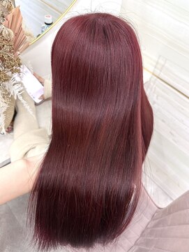 エルバイラビス 大宮(elu by lovis) 《高瀬寛菜》ワインレッド/ブリーチなしカラー/カラーオンカラー