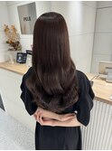 韓国 くびれロング レイヤー ワンホンヘア 小顔前髪