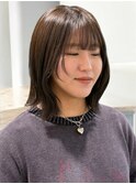 くびれボブ顔周り似合わせカットダークブラウンブリーチなし