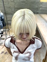 ヲタク(wotaku.) ホワイトブロンド抜きっぱなしブロンドハイトーンカラーウルフ