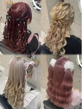 ヘア サロン クラン 東心斎橋店(hair salon clan)の写真/【心斎橋駅徒歩２分 !ヘアセット&メイク&着付け!ヘアセット￥1500~】結婚式/二次会/ライブ/推し活に♪