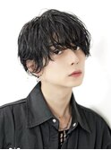 ラウンドマッシュシースルーフェザーショートウルフ