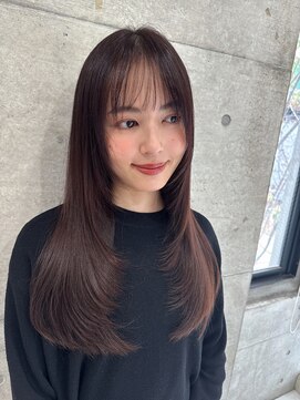 ロングレイヤーハッシュカット髪質改善
