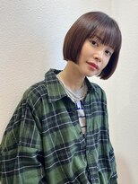 グリーンミドル(GREEN middle)&nbsp;ミニボブ/切りっぱなしボブ/ワイドバング/ピンクブラウンカラー