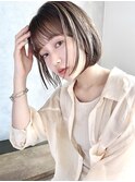 小顔ボブミニボブ内巻きボブグレージュカラー20代渋谷原宿神宮前
