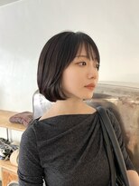 マカロニコースト(macaroni coast) 前髪ありレイヤーボブ顎ラインボブ顔周りレイヤー大人ボブ