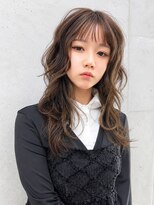 ユイマァル 岡山店(YUIMARL)&nbsp;岡山レイヤーカット20代30代ハイレイヤーウルフオリーブベージュ
