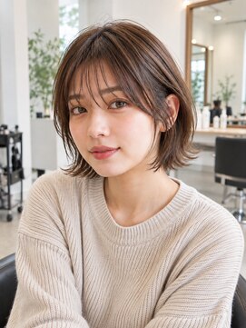 フレイムス ヘアアンドリラックス 大宮東口店(Frames) レイヤーボブ髪型20代30代40代50代前髪あり前髪なし面長丸顔大宮