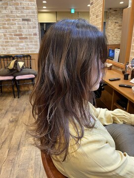 ラ ブレア(La Brea) バックコーミングバレイヤージュ×ラベンダーベージュ