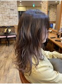 バックコーミングバレイヤージュ×ラベンダーベージュ
