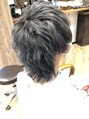 アグ ヘアー ノヴェル 桑野店(Agu hair novel) #メンズウルフフルブリーチからインナー・青、上・グレー