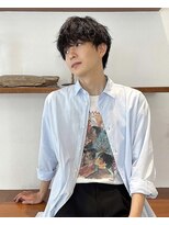 無造作パーマツイストパーマメンズマッシュカット（表参道原宿）