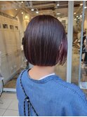 デザインカラー　ツヤカラー　艶髪　ミニボブ