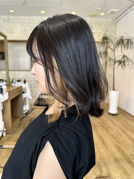 ソッリーソ ヘア(sorriso hair) ロブヘア×インナーカラー/イヤリングカラー/グレージュカラー