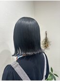 【ブルーブラック】ブルー ブラック 透明感カラー 外ハネ