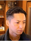 アイロンパーマ 理容室 バーバー リクルート ビジネスマン 短髪