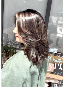 エガオ 藤沢店(EGAO) かきあげレイヤーミディアムレイヤーミディアムハイライトカラー