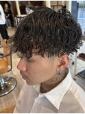 波巻きスパイラルパーマメンズマッシュパーマツイストパーマ