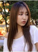 ロングヘア　レイヤーカット　ストレート　広尾　恵比寿　30代
