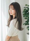 くすみベージュ/ミルクティーベージュ/ゆふるわ毛先ワンカール