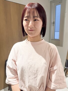 ラミエ バイ メルト 吉祥寺(lamie by melt) "久保田"ぷつっとボブブリーチなしダブルカラーレッドブラウン