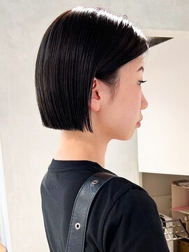 フォト 新宿(foto) 20代小顔切りっぱなしボブミニボブ耳かけボブ【Anzu】▲