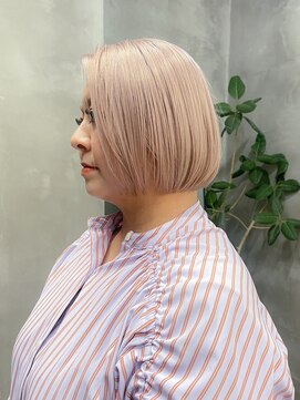 テトヘアー(teto hair) ケアブリーチカラーダブルカラーミルクティベージュブロンドボブ