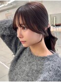 顔まわり/レイヤーロング/韓国ヘア/ベビーピンク/新宿
