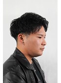 ツーブロック×ツイスト×アップバング
