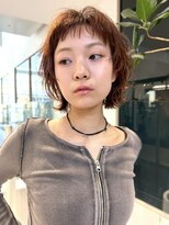 ミンクス 銀座店(MINX)&nbsp;“ラフウェーブショートボブ×オン眉バング” MINX中村