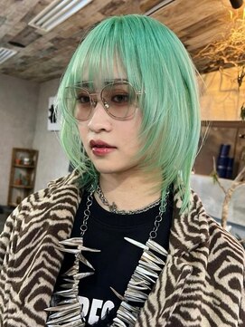 ネハス 栄(nehus.) 学割ブリーチハイライト髪質改善ダブルカラーレイヤーカット
